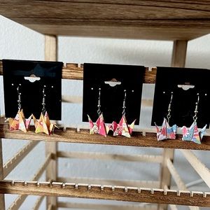 Origami bird earrings